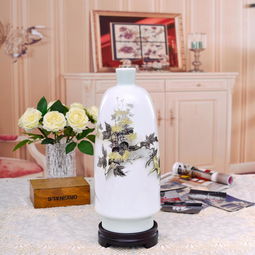 瓷博 景德鎮陶瓷花瓶擺件裝飾品采菊圖瓷瓶高檔工筆人物客廳工藝品