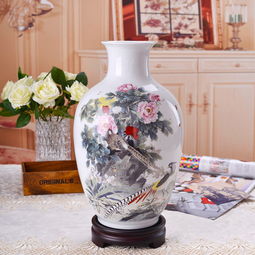 瓷拍 景德鎮(zhèn)喻繼高牡丹花開大花瓶精品家居瓷器工藝品擺件